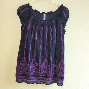 Gitano Sleeveless Shirt -  Black and Purple - Size Medium - Great Condit…